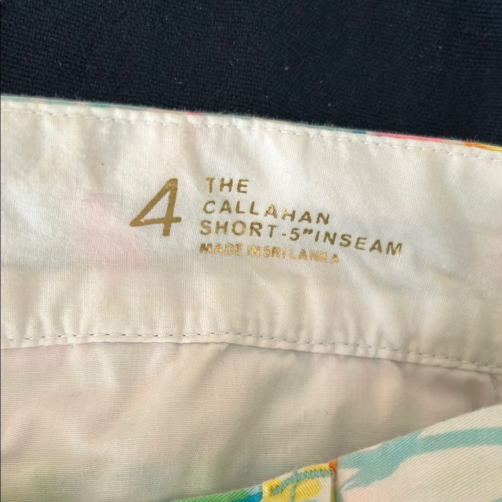 Lilly Pulitzer Tropical Print Cotton Shorts - Aqua, Pink, Yellow, Green - Picture 6 of 8
